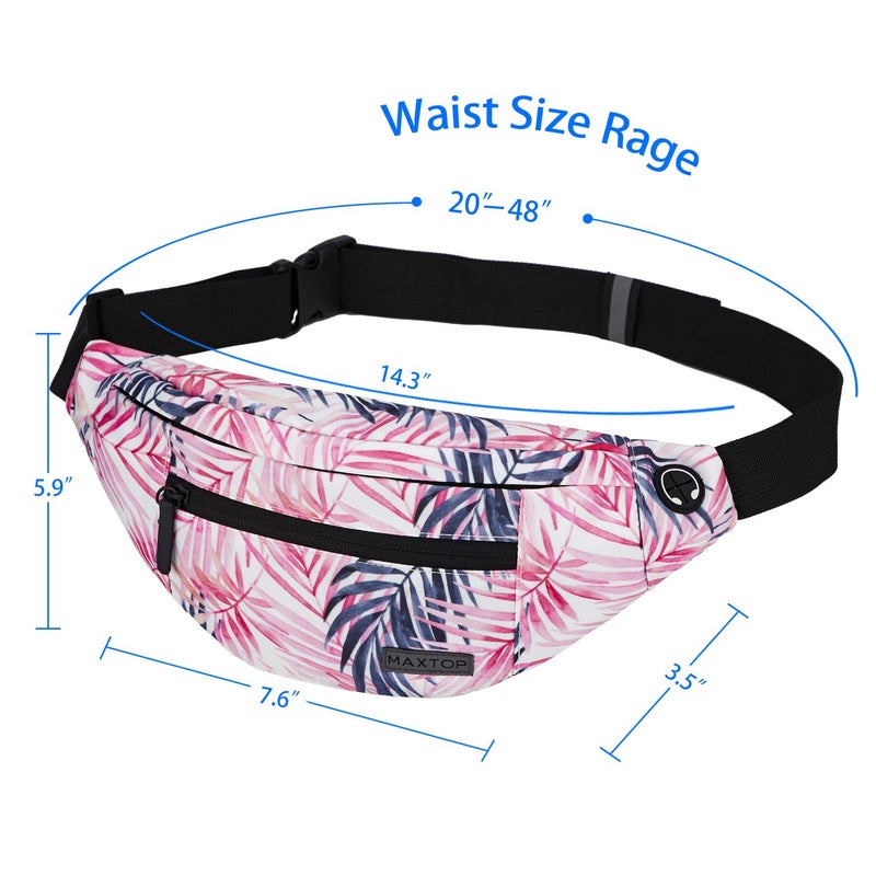 Maxtop Fanny Pack for Women Men Large Waist Belt Bag with Headphone Jack and 4-Zipper Pockets for Hiking Traveling Outdoors Running Workout Casual Festival Gifts - Image 5